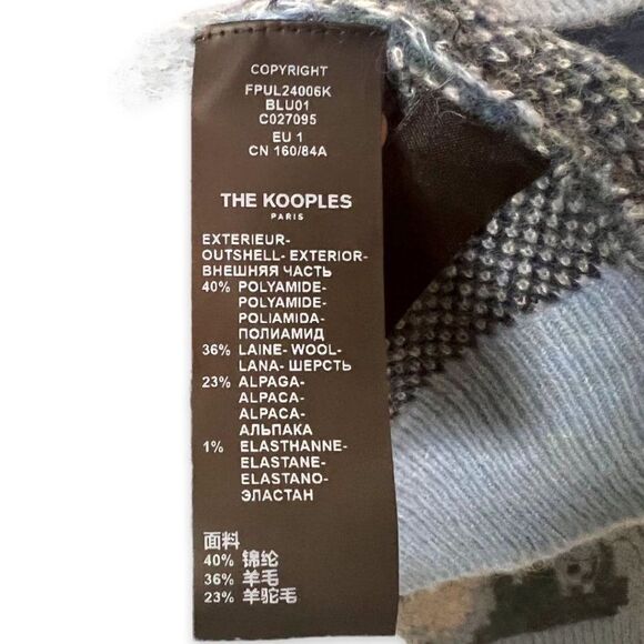 The Kooples Tie Dye Wool Alpaca Round Neck Pullover Sweater Grey Blue Size S - Picture 5 of 5
